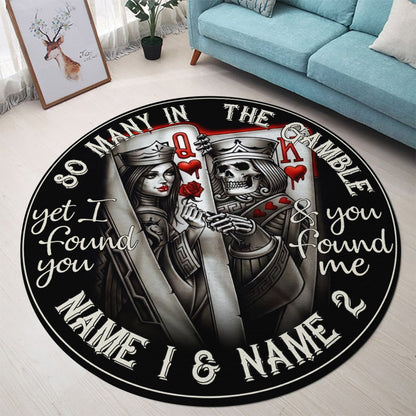So Many In The Gamble - Personalized Poker Round Rug