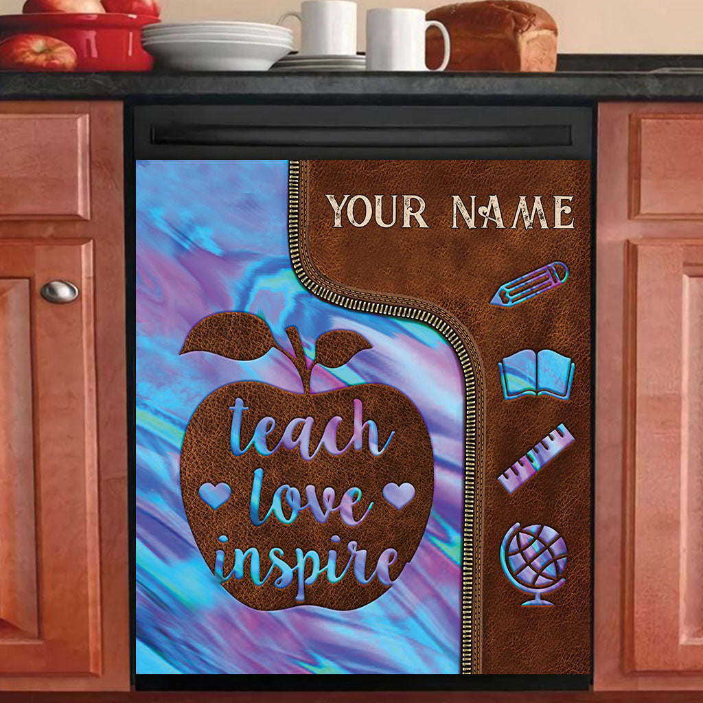 Teach Love Inspire - Personalized Teacher Dishwasher Cover