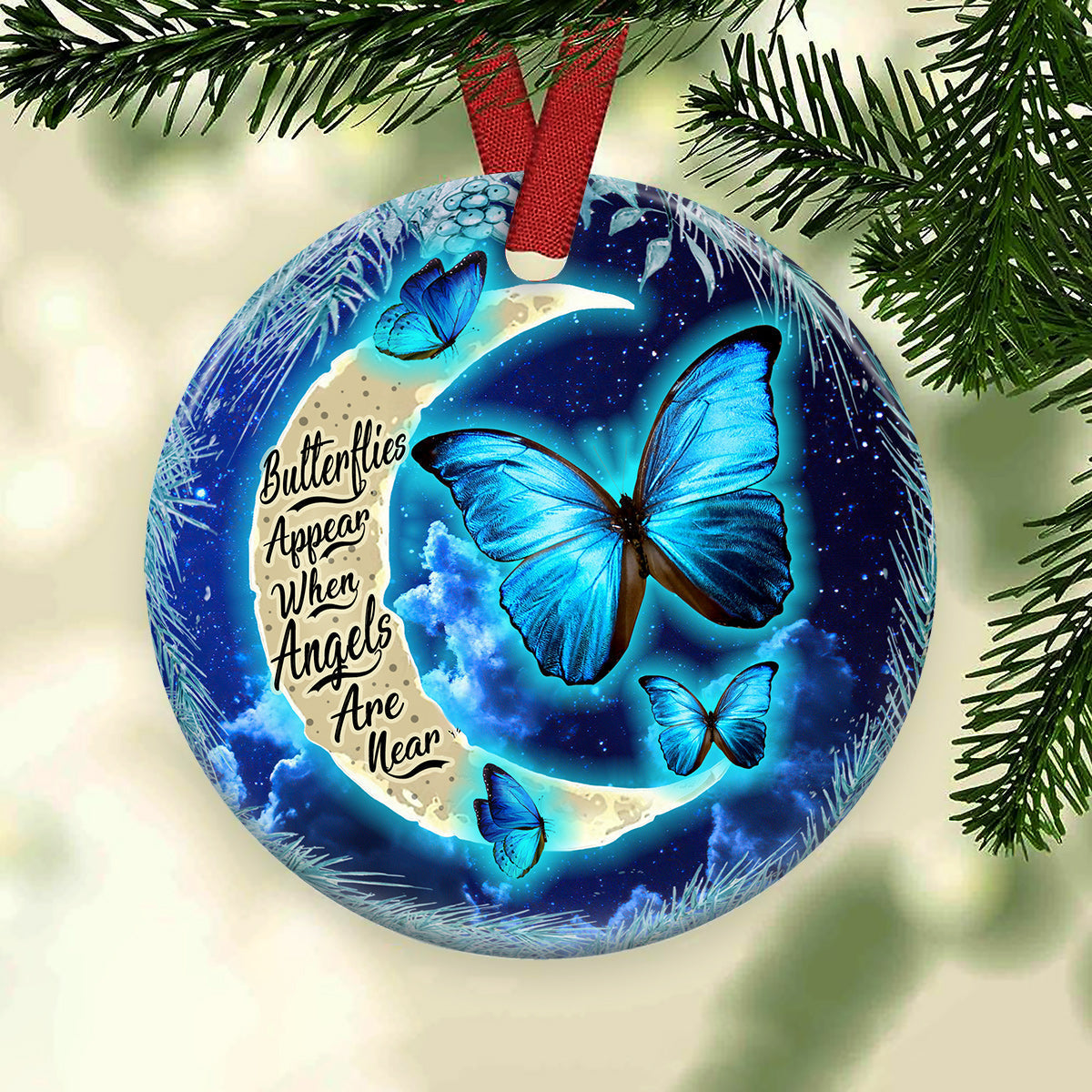 Butterfly Lover Butterflies Appear When Angels Are Near - Memorial Ornament (Printed On Both Sides) 1022