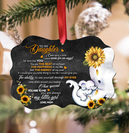 Elephant To My Daughter Sunflower - Elephant Ornament (Printed On Both Sides) 1122