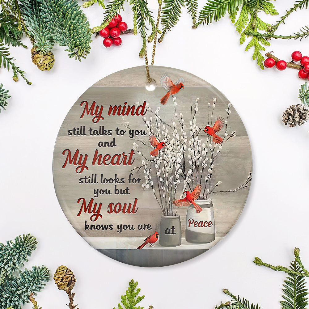 Cardinal My Mind Still Talk To You - Memorial Ornament (Printed On Both Sides) 1022