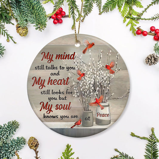 Cardinal My Mind Still Talk To You - Memorial Ornament (Printed On Both Sides) 1022