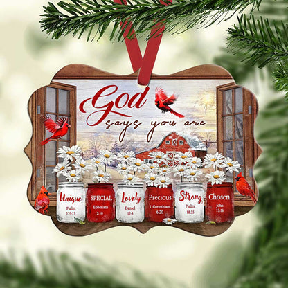Cardinal God Says You Are - Memorial Ornament (Printed On Both Sides) 1022