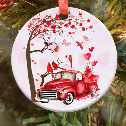 Cardinal Red Truck - Memorial Ornament (Printed On Both Sides) 1022