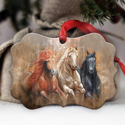 Horses Mandala - Horse Ornament (Printed On Both Sides) 1022