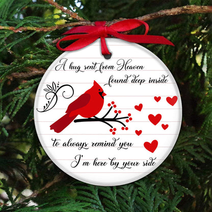 Cardinal A Hug Sent From Heaven - Memorial Ornament (Printed On Both Sides) 1022