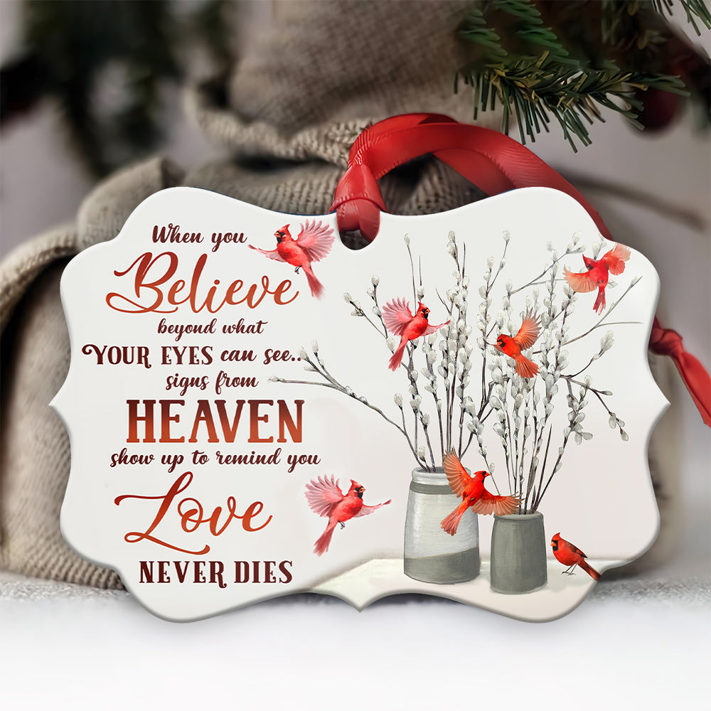 Cardinal Love Never Dies - Memorial Ornament (Printed On Both Sides) 1022