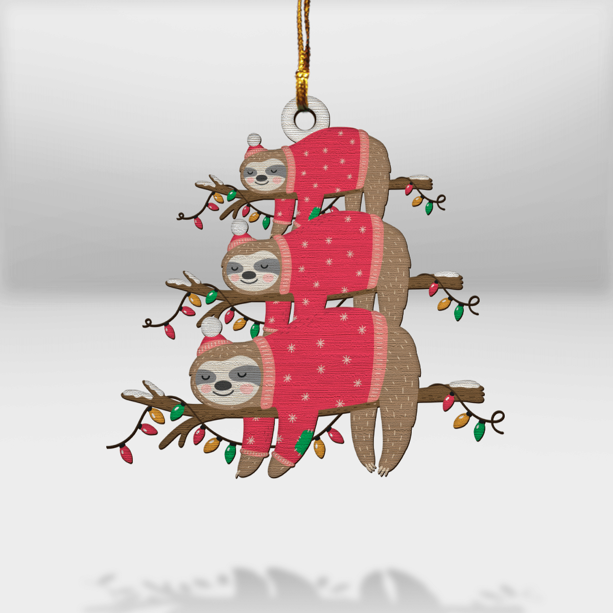 Sleeping Sloths - Sloth Ornament (Printed On Both Sides) 1022