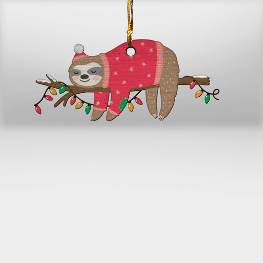Sleeping Sloth - Sloth Ornament (Printed On Both Sides) 1022
