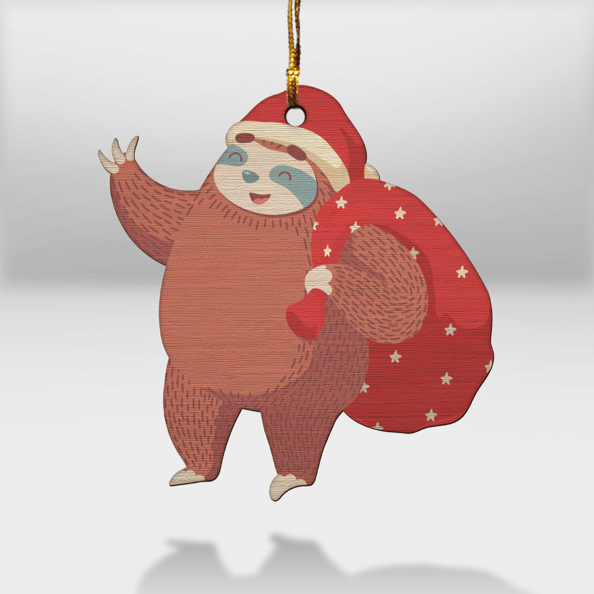 Santa Sloth - Sloth Ornament (Printed On Both Sides) 1022