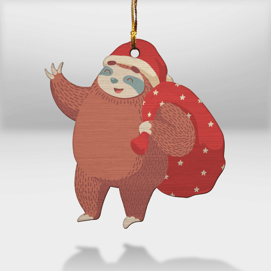 Santa Sloth - Sloth Ornament (Printed On Both Sides) 1022