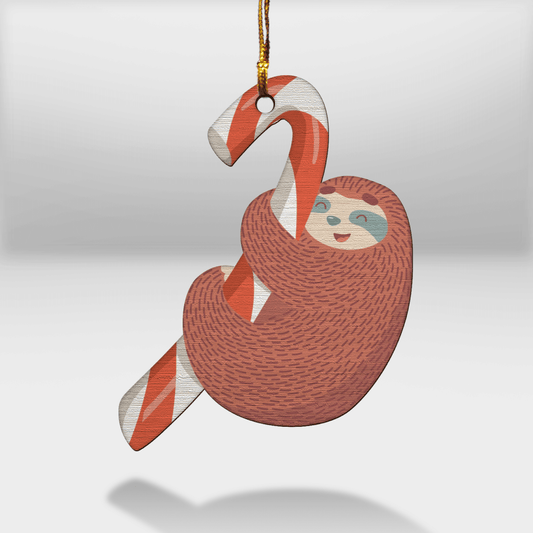 Sloth Candy Cane - Sloth Ornament (Printed On Both Sides) 1022