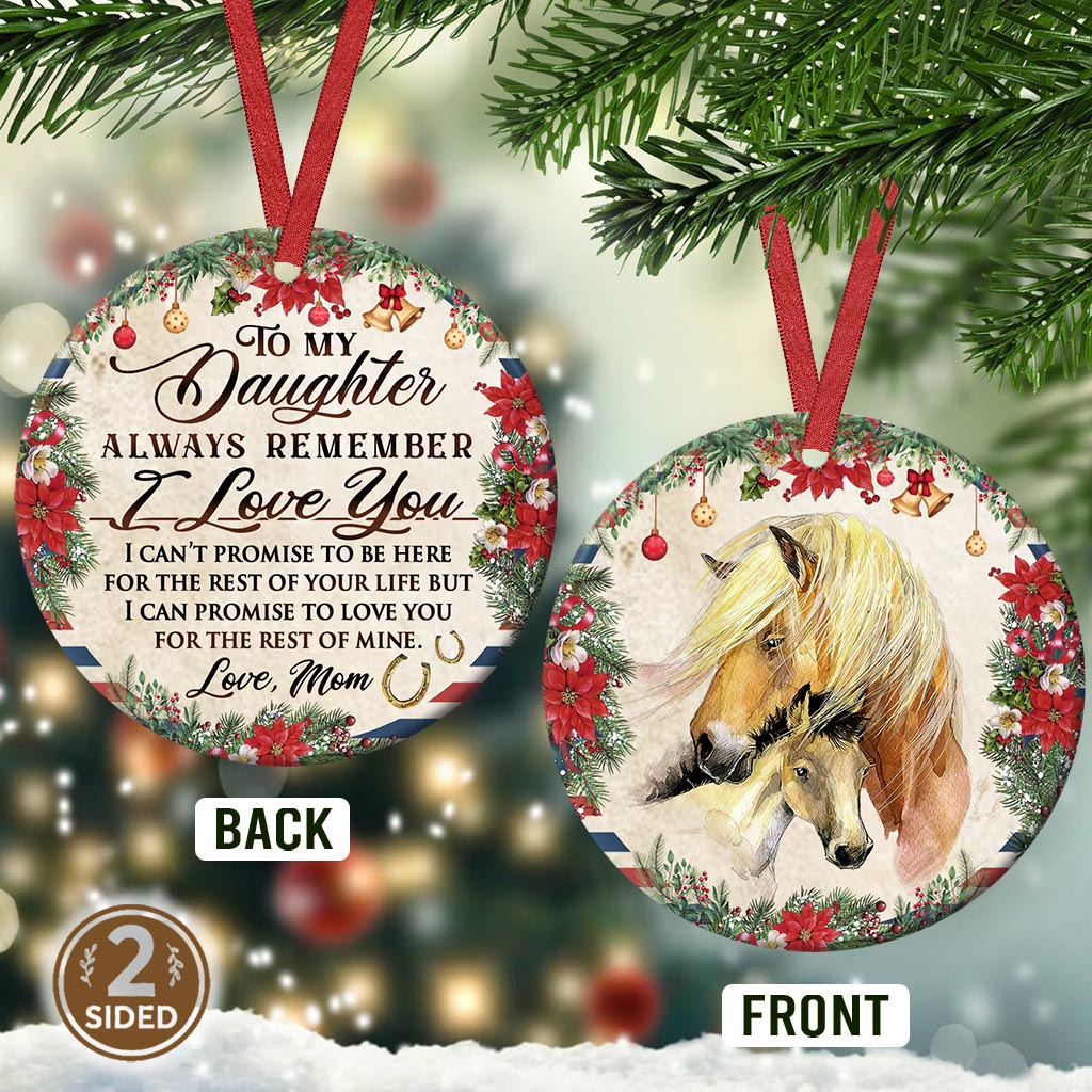 Horse To My Daughter Circle - Horse Ornament (Printed On Both Sides) 1022