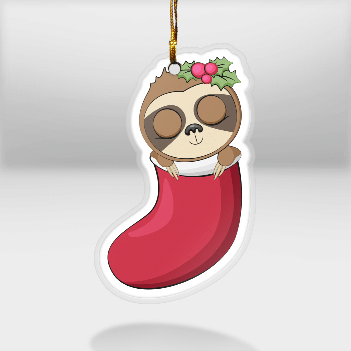Sloth In The Sock - Sloth Ornament (Printed On Both Sides) 1022
