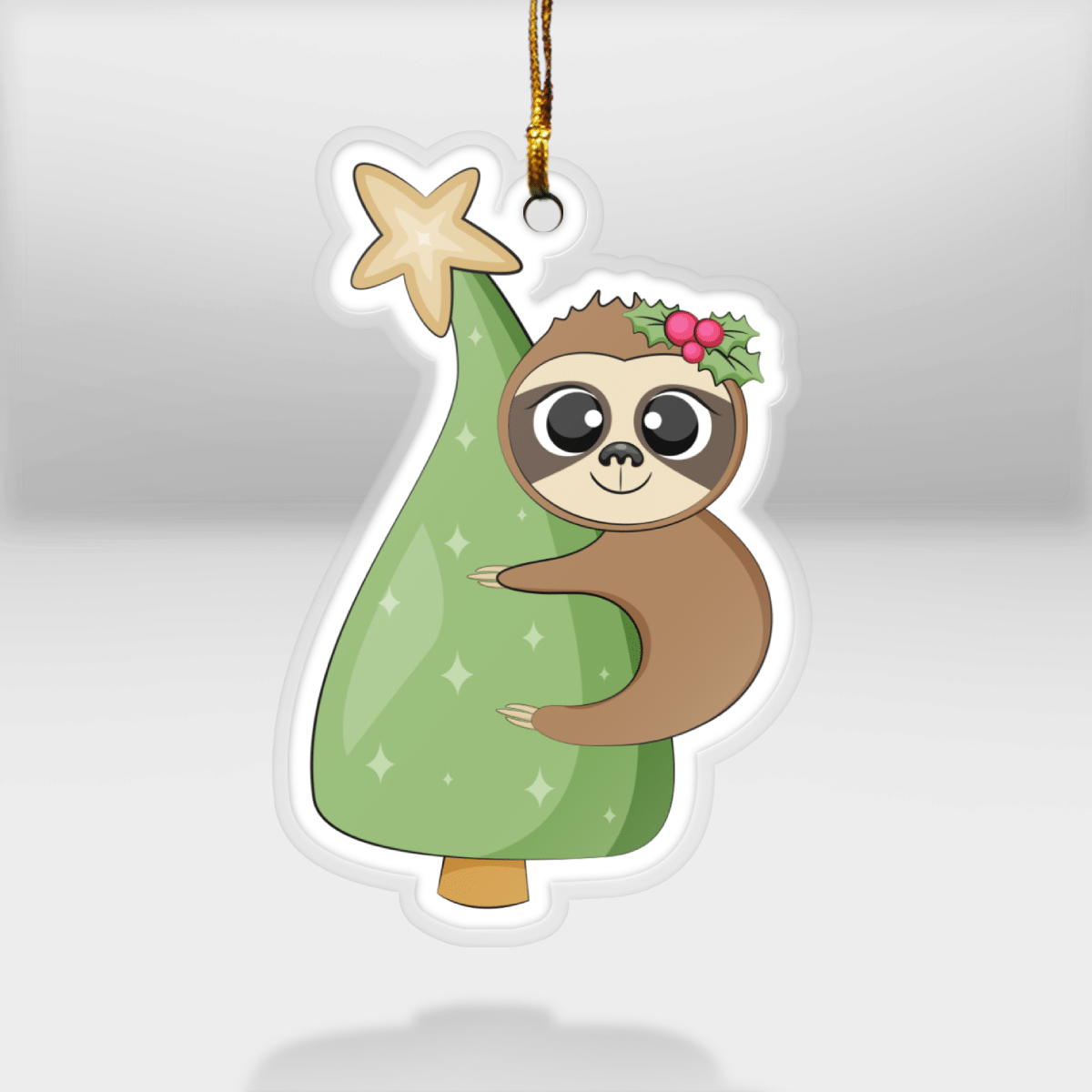 Sloth Christmas Tree - Sloth Ornament (Printed On Both Sides) 1022