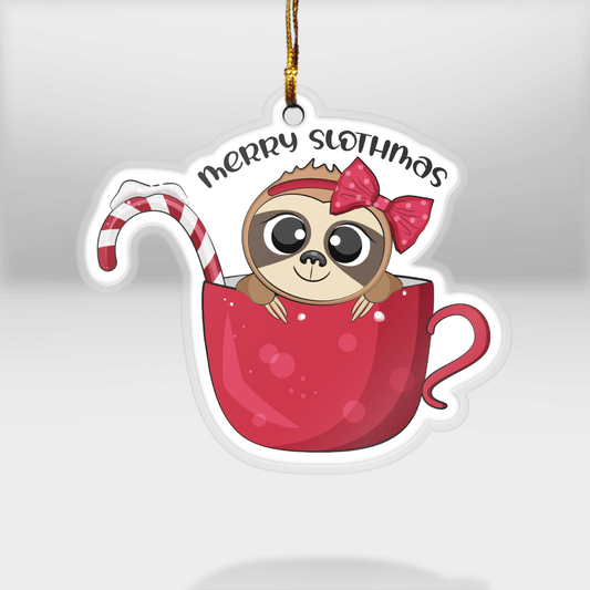 Merry Slothmas - Sloth Ornament (Printed On Both Sides) 1022