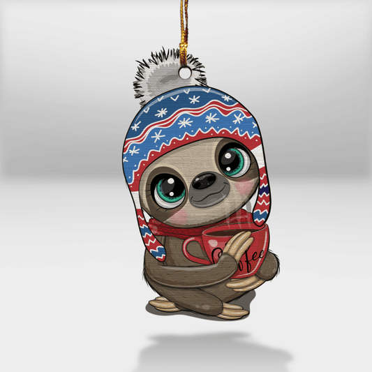 Sloth Coffee - Sloth Ornament (Printed On Both Sides) 1022