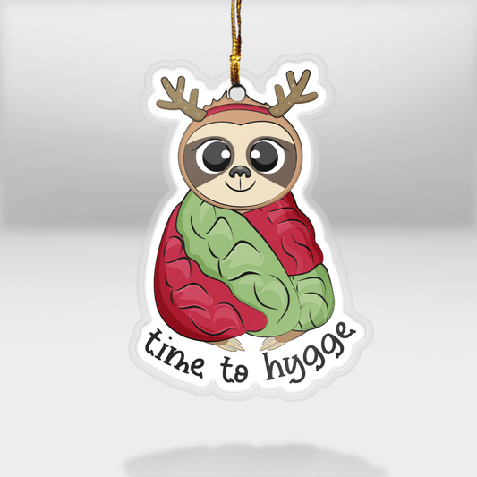 Time To Hugge - Sloth Ornament (Printed On Both Sides) 1022