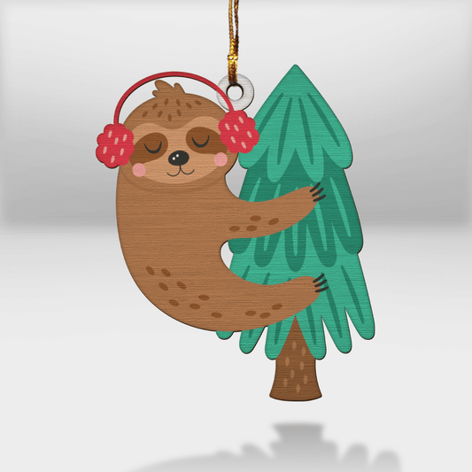 Sloth Christmas Tree - Sloth Ornament (Printed On Both Sides) 1022