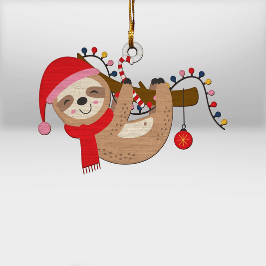 Sloth Christmas Lights - Sloth Ornament (Printed On Both Sides) 1022