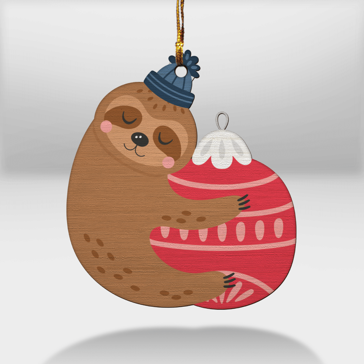 Sloth Christmas Decoration - Sloth Ornament (Printed On Both Sides) 1022