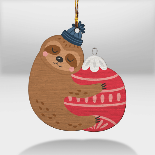 Sloth Christmas Decoration - Sloth Ornament (Printed On Both Sides) 1022