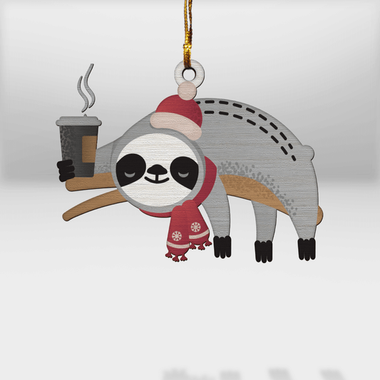 Sloth Coffee - Sloth Ornament (Printed On Both Sides) 1022