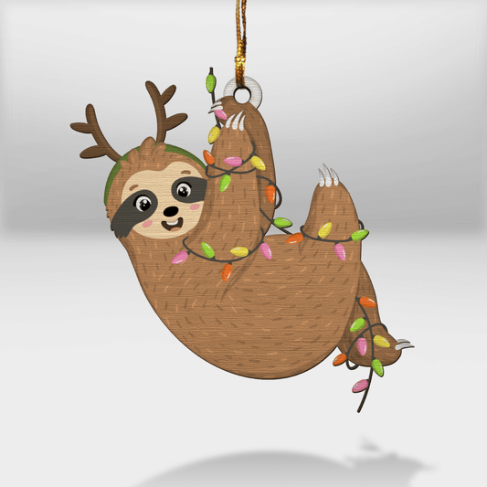Sloth Christmas Lights - Sloth Ornament (Printed On Both Sides) 1022