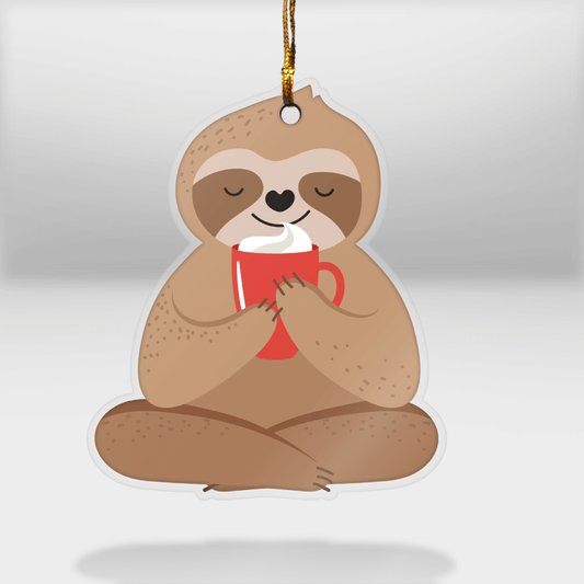 Sloth Hot Cocoa - Sloth Ornament (Printed On Both Sides) 1022
