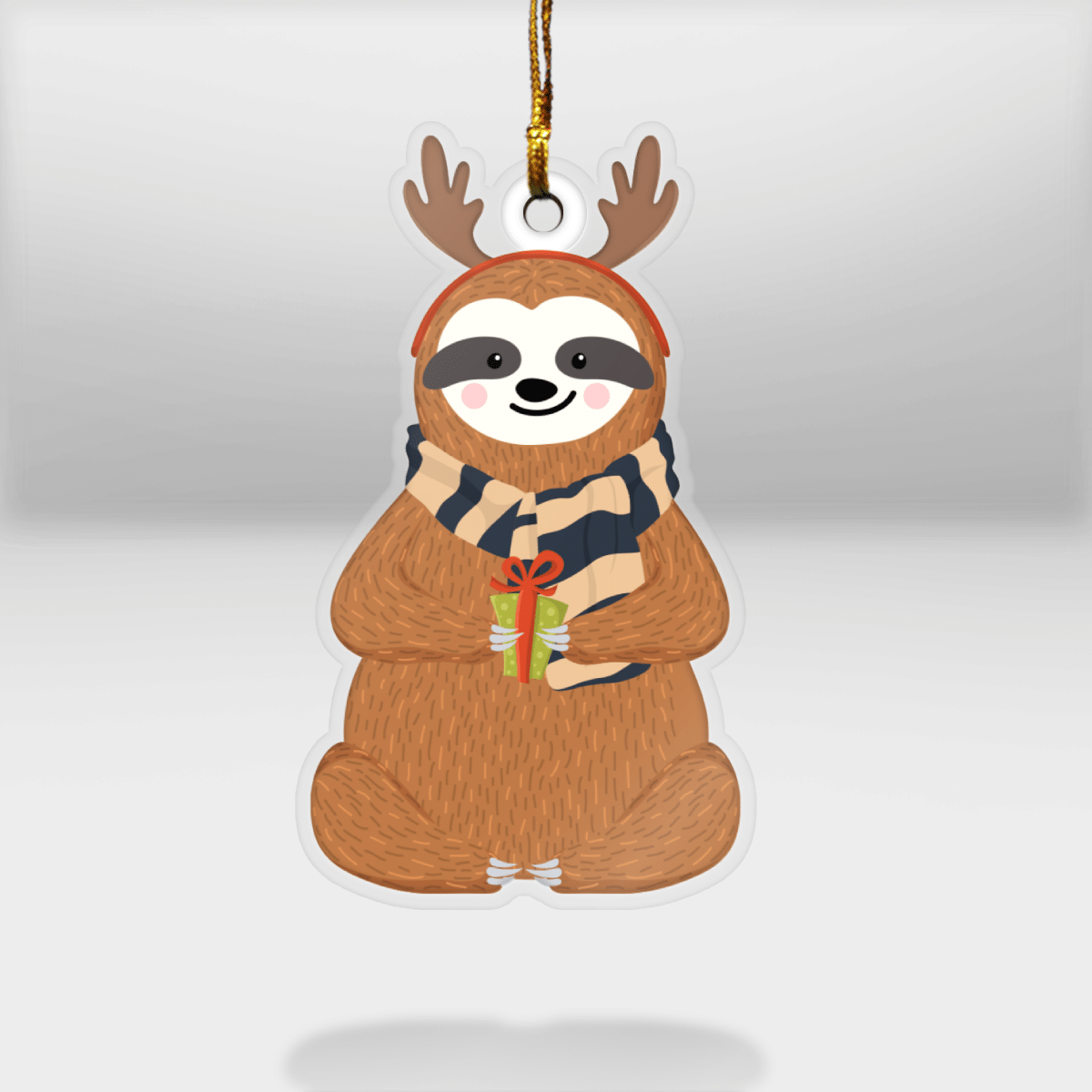 Sloth Gift Box - Sloth Ornament (Printed On Both Sides) 1022