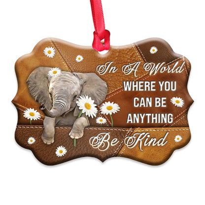 Elephant Be Kind - Elephant Ornament (Printed On Both Sides) 1122