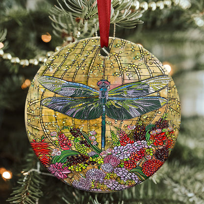 Dragonfly Floral - Dragonfly Ornament (Printed On Both Sides) 1022