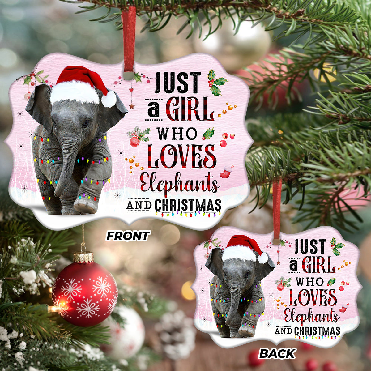 Just A Girl Who Loves Elephant - Elephant Ornament (Printed On Both Sides) 1122
