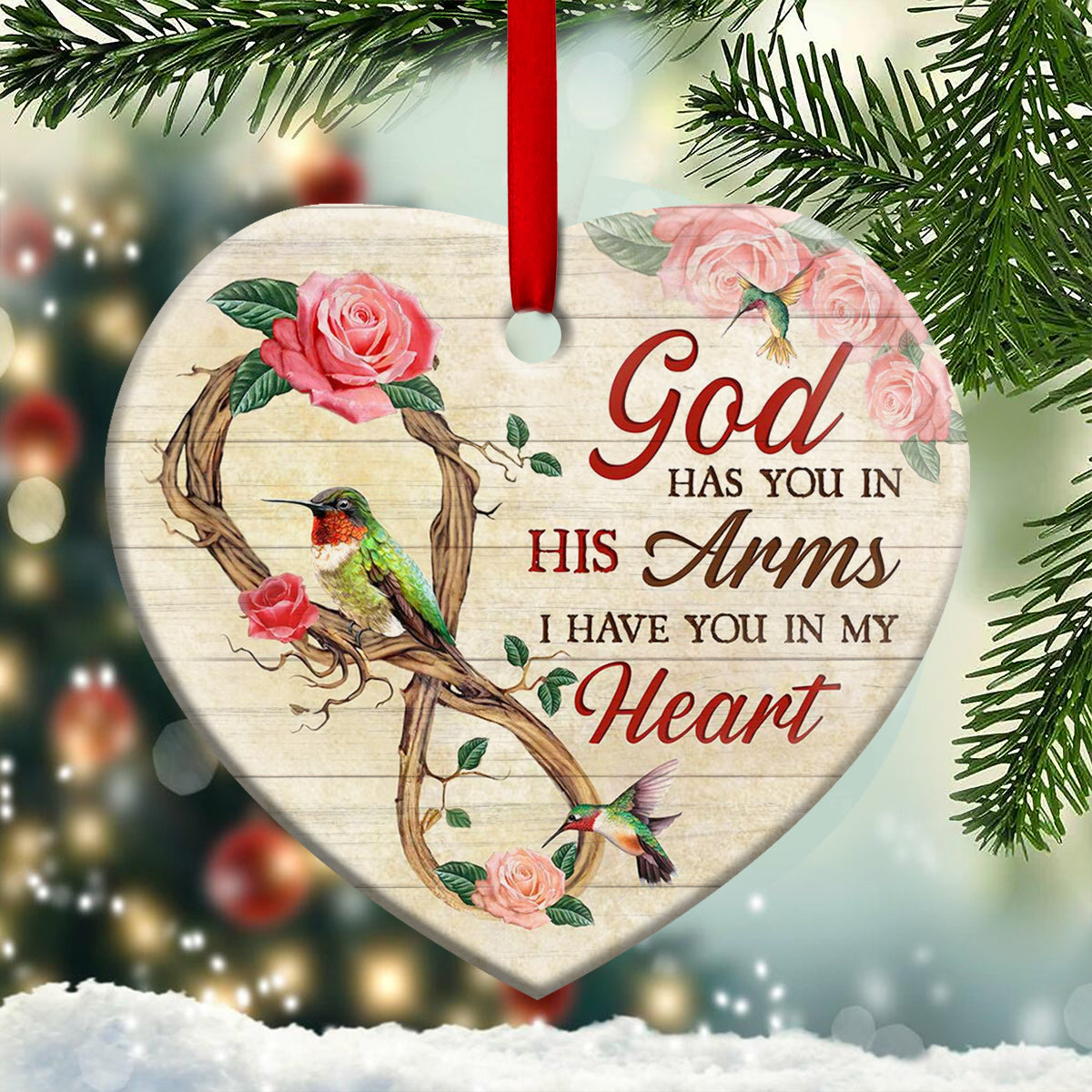 Hummingbird Memorial I Have You In My Heart - Memorial Ornament (Printed On Both Sides) 1122