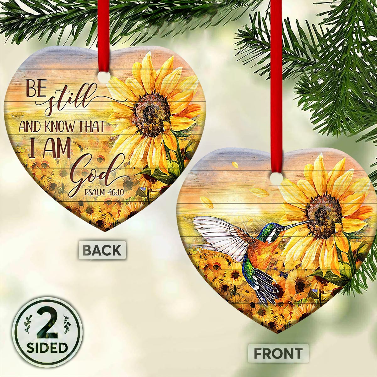 Hummingbird Faith Be Still - Christian Ornament (Printed On Both Sides) 1122