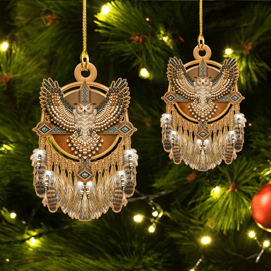 Native America Owl - Owl Ornament (Printed On Both Sides) 1122