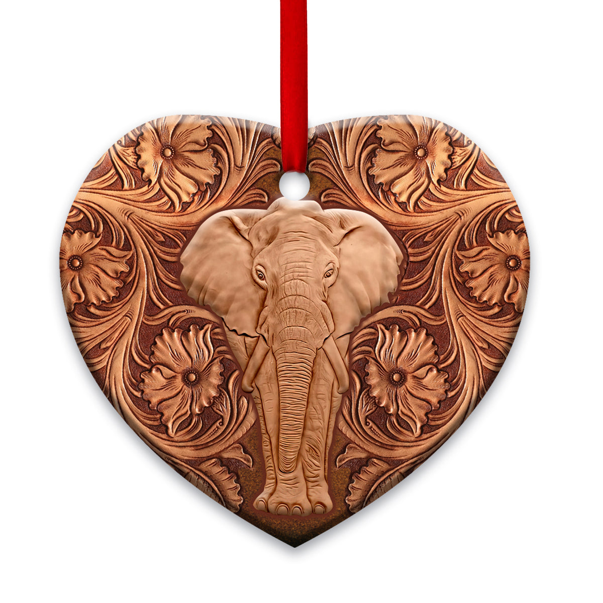 Elephant Wooden Printing - Elephant Ornament (Printed On Both Sides) 1122
