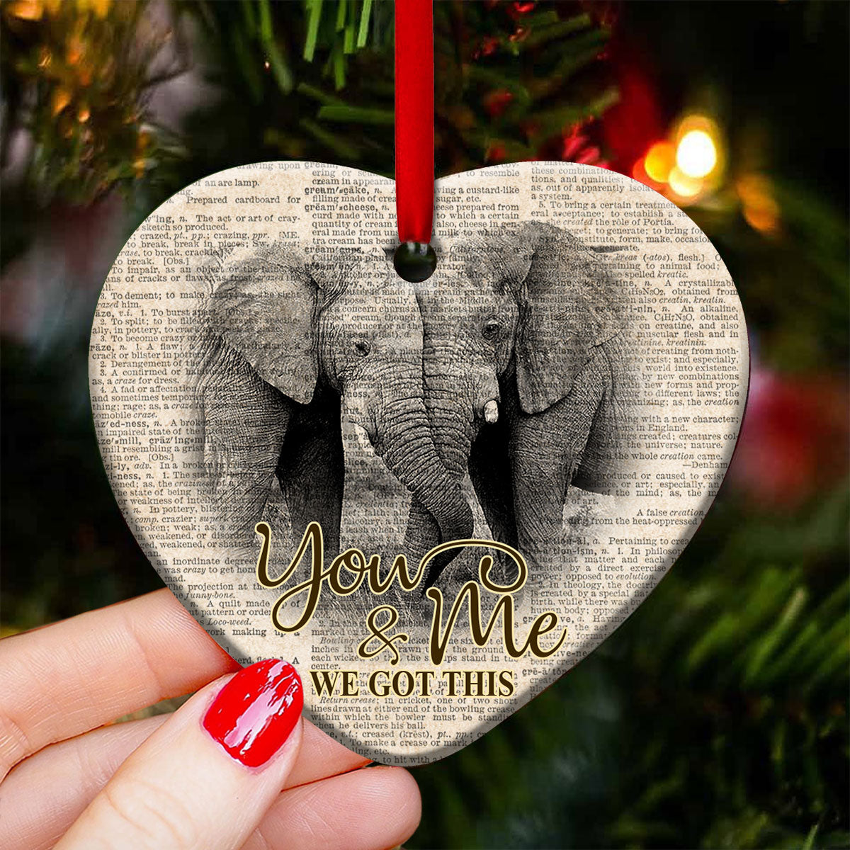 Elephant You And Me We Got This - Elephant Ornament (Printed On Both Sides) 1122