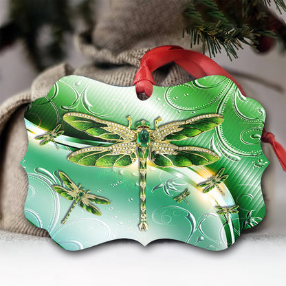 Dragonfly Emerald Style - Dragonfly Ornament (Printed On Both Sides) 1022
