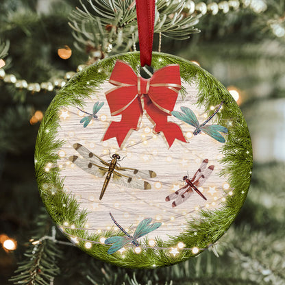 Dragonfly Christmas - Dragonfly Ornament (Printed On Both Sides) 1022