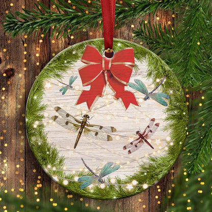 Dragonfly Christmas - Dragonfly Ornament (Printed On Both Sides) 1022