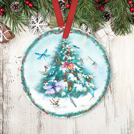 Dragonfly Christmas Tree - Dragonfly Ornament (Printed On Both Sides) 1022