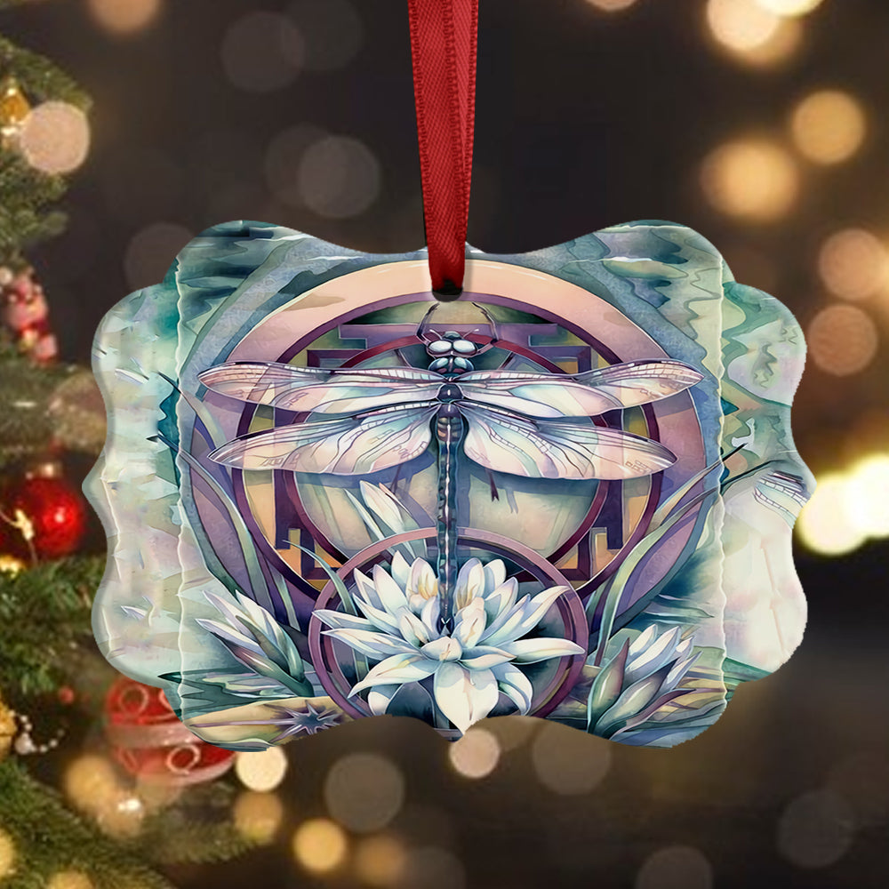 Dragonfly Flower - Dragonfly Ornament (Printed On Both Sides) 1022