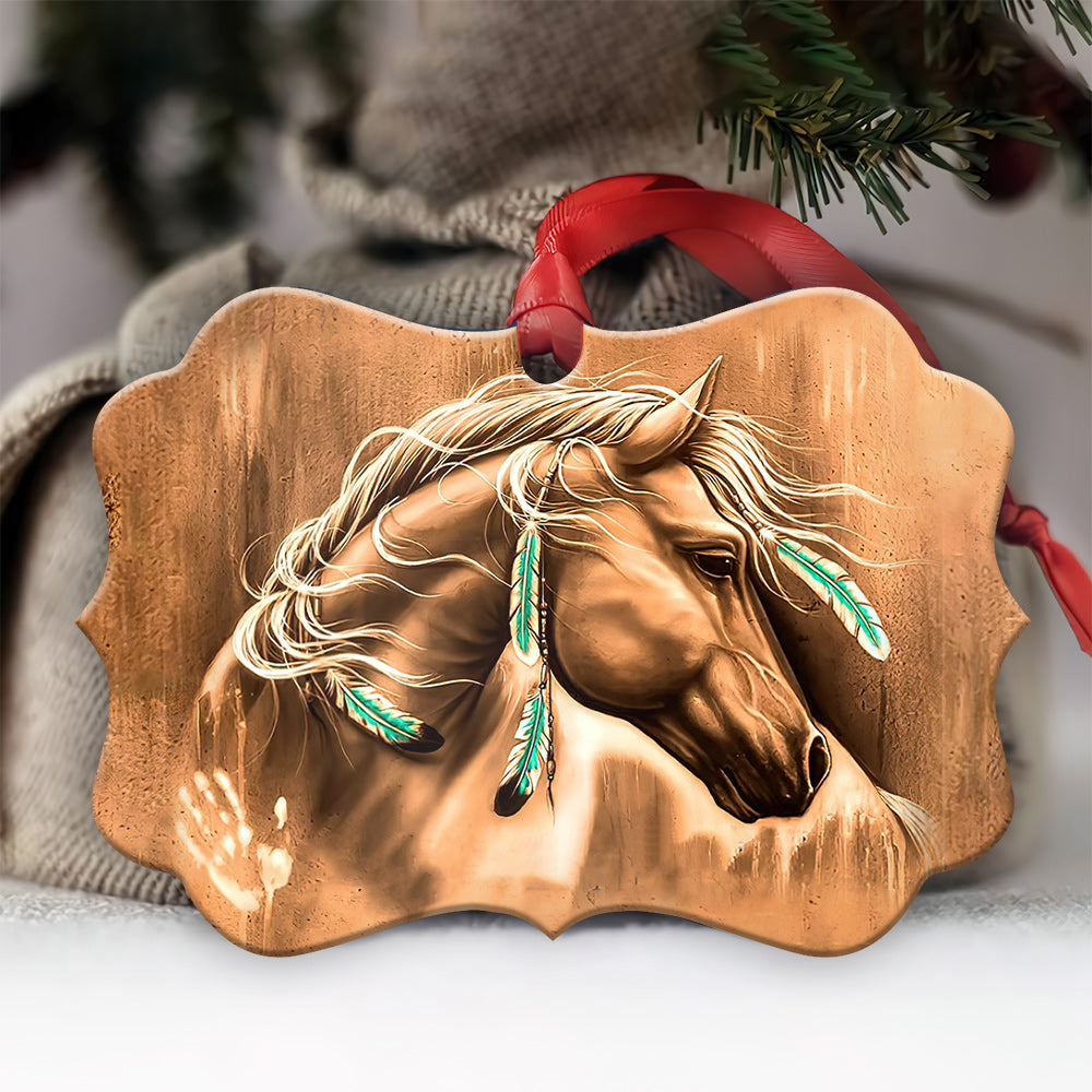 Horse Native American - Horse Ornament (Printed On Both Sides 1122)