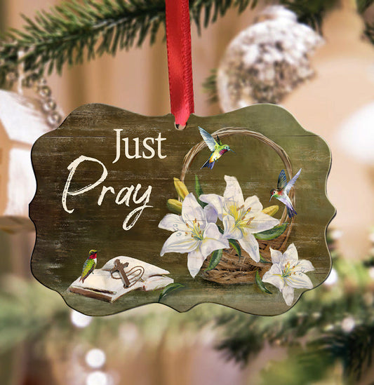 Hummingbird Just Pray - Hummingbird Ornament (Printed On Both Sides) 1122