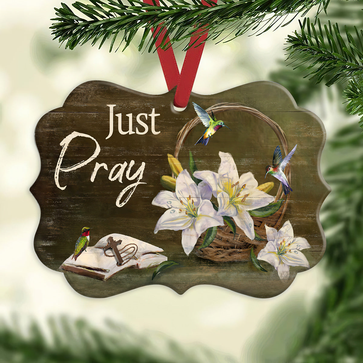 Hummingbird Just Pray - Hummingbird Ornament (Printed On Both Sides) 1122
