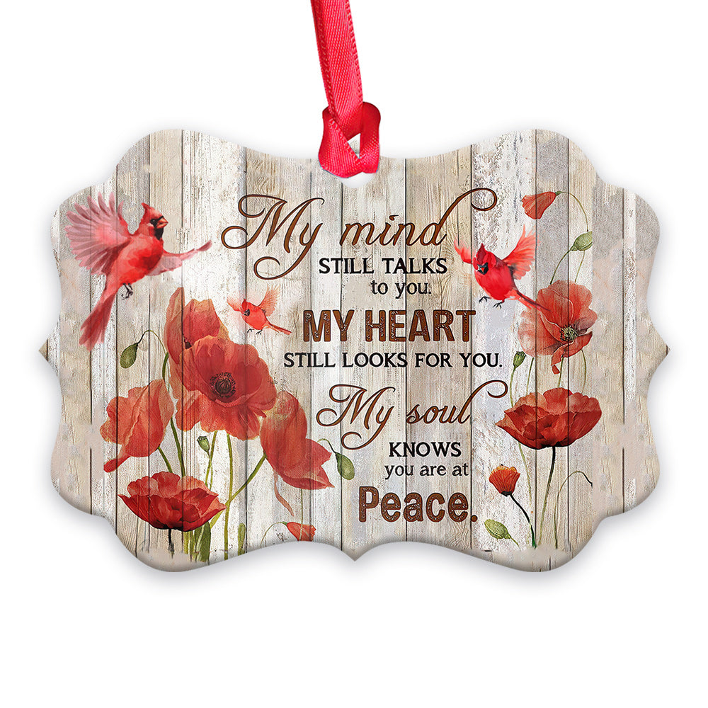 Cardinal Memorial My Mind My Heart - Memorial Ornament (Printed On Both Sides) 1022
