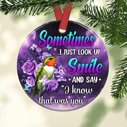 Hummingbird Memorial I Know That Was You Memorial - Round Aluminium Ornament (Printed On Both Sides) 1122