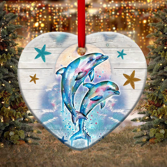 Dolphin To My Mom I Love You - Dolphin Ornament (Printed On Both Sides) 1122
