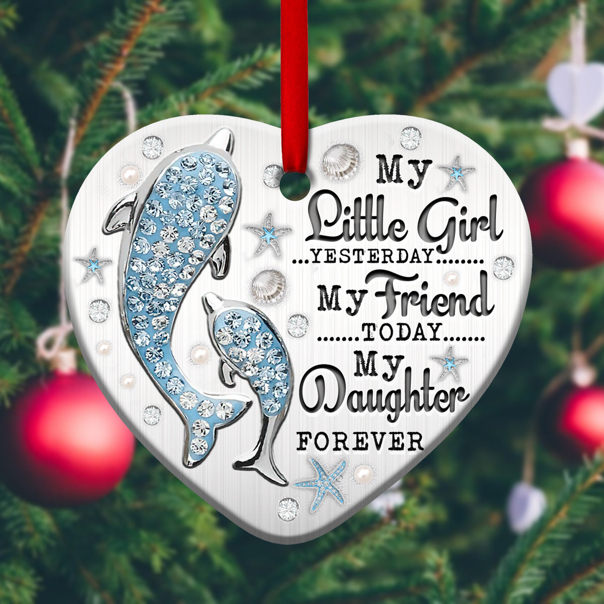 Dolphin Mother And Daughter Forever - Dolphin Ornament (Printed On Both Sides) 1122